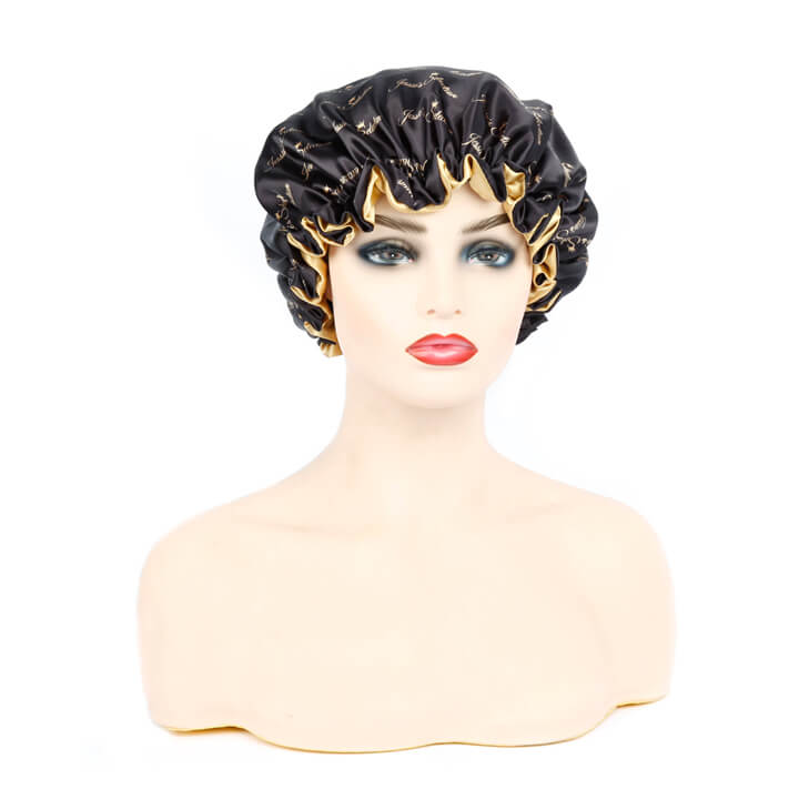 Jessie's Selection Hair Satin Bonnet For Sleeping Shower Cap Silk Bonnet Bonnet Femme Women Night Sleep Cap Head Cover Wide Elastic Band
