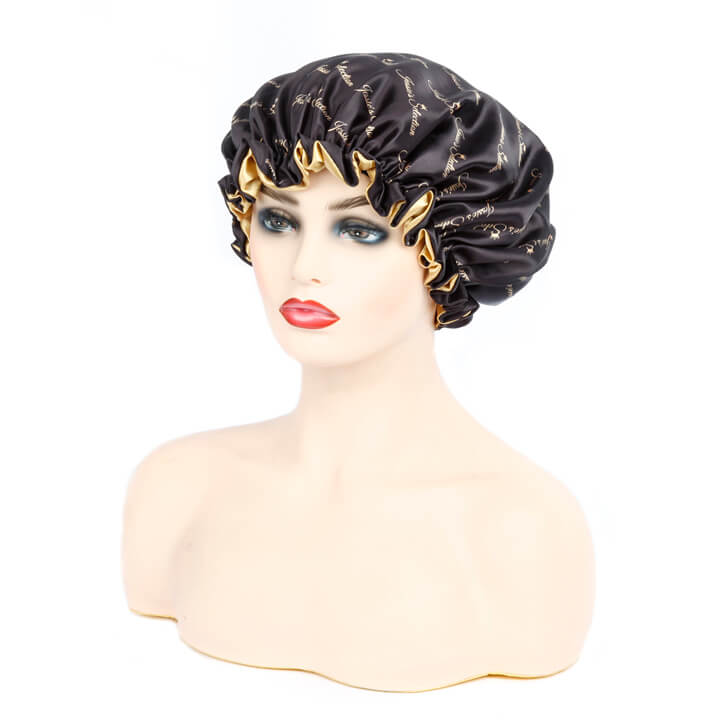 Jessie's Selection Hair Satin Bonnet For Sleeping Shower Cap Silk Bonnet Bonnet Femme Women Night Sleep Cap Head Cover Wide Elastic Band