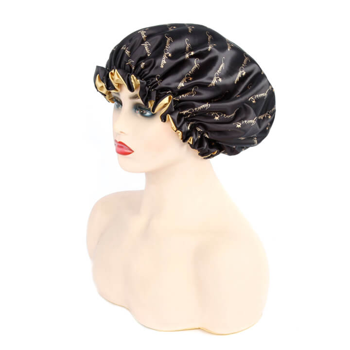 Jessie's Selection Hair Satin Bonnet For Sleeping Shower Cap Silk Bonnet Bonnet Femme Women Night Sleep Cap Head Cover Wide Elastic Band