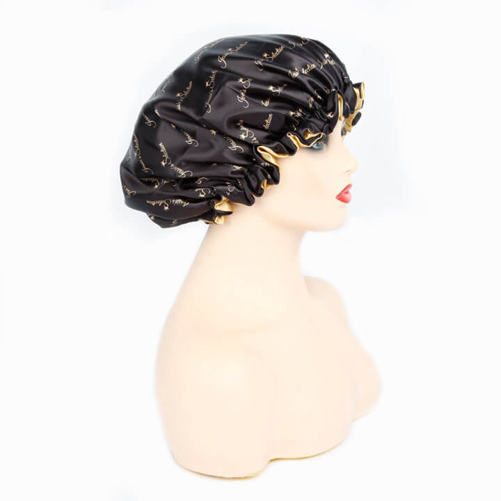 Jessie's Selection Hair Satin Bonnet For Sleeping Shower Cap Silk Bonnet Bonnet Femme Women Night Sleep Cap Head Cover Wide Elastic Band