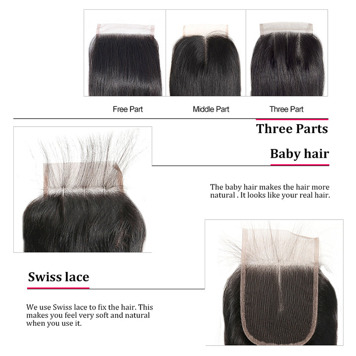 T1B/4/27 Body Wave Hair 3 Bundles With Closure Ombre Honey Blonde Human Hair