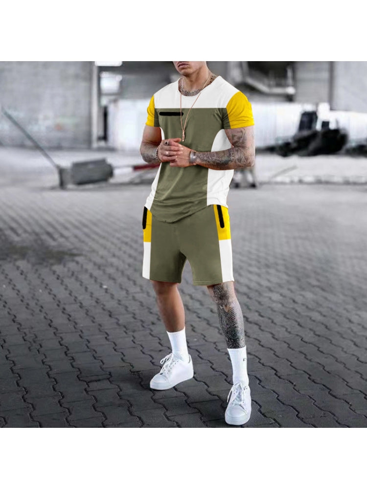 Fashion Casual Sport Short Sleeve Suits For Men