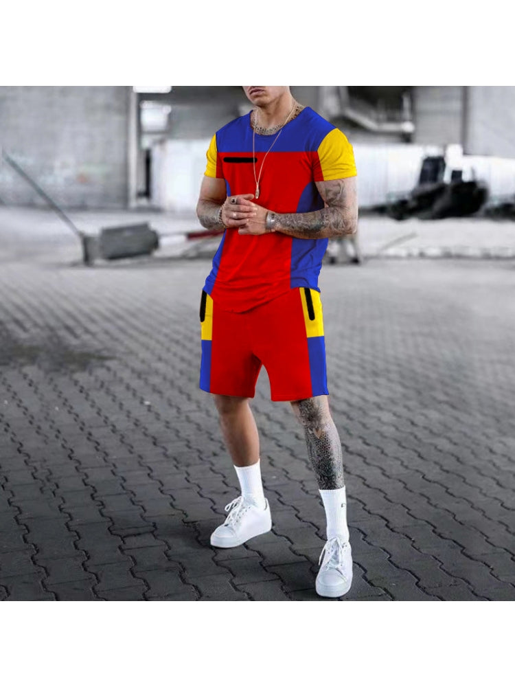 Fashion Casual Sport Short Sleeve Suits For Men