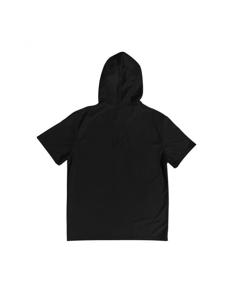 Patchwork Hooded Short Sleeve Short Suit