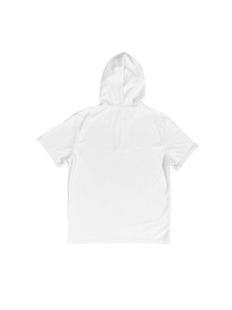 Patchwork Hooded Short Sleeve Short Suit