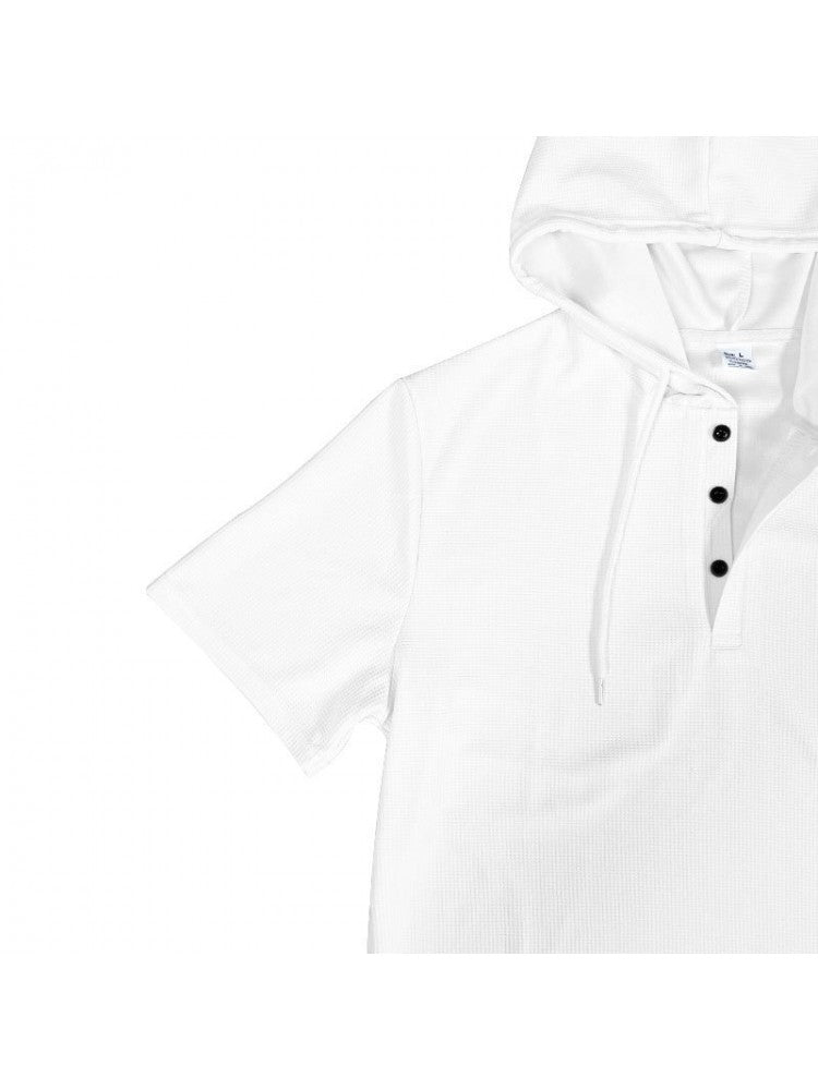 Patchwork Hooded Short Sleeve Short Suit