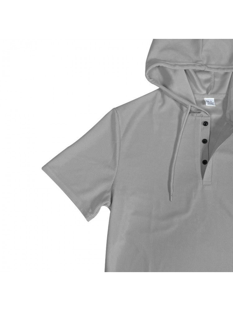 Patchwork Hooded Short Sleeve Short Suit