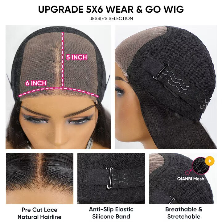 Curtain Bangs Body Wave 13x5 Pre Cut Lace Glueless Human Hair Wig