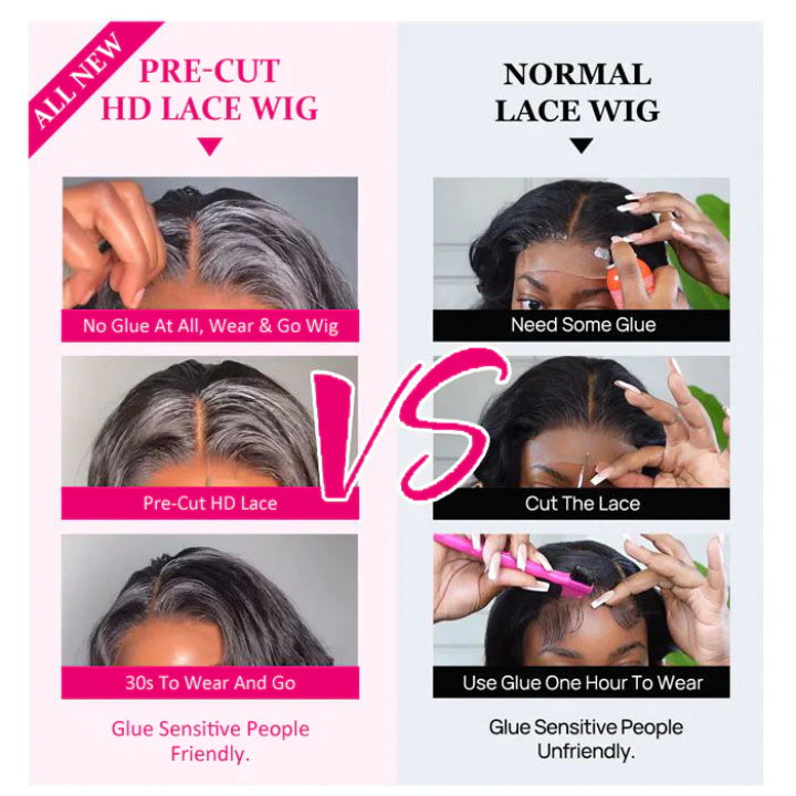 Highlight Body Wave 13x4 Pre Everything Wig Pre Cut Lace Glueless Human Hair Wig