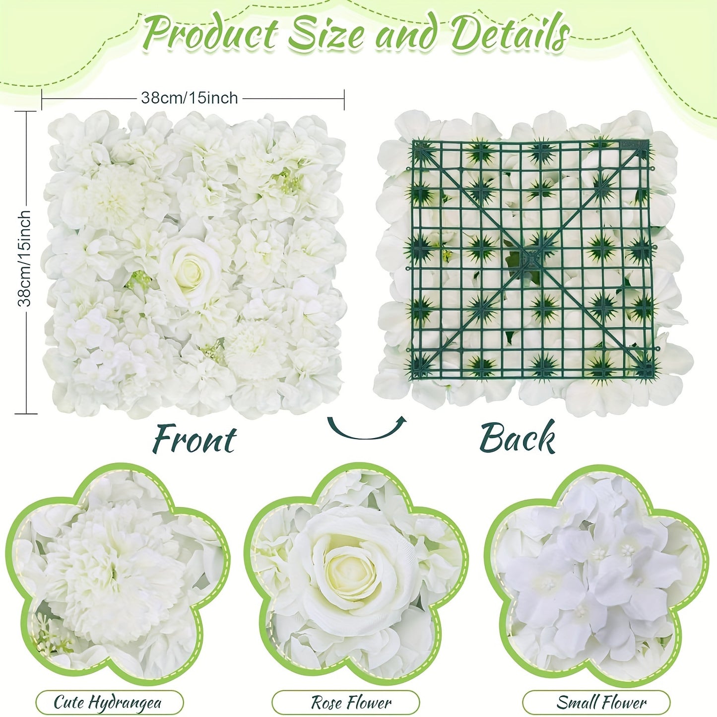 White Flower Wall Backdrop (6-48 Pack)