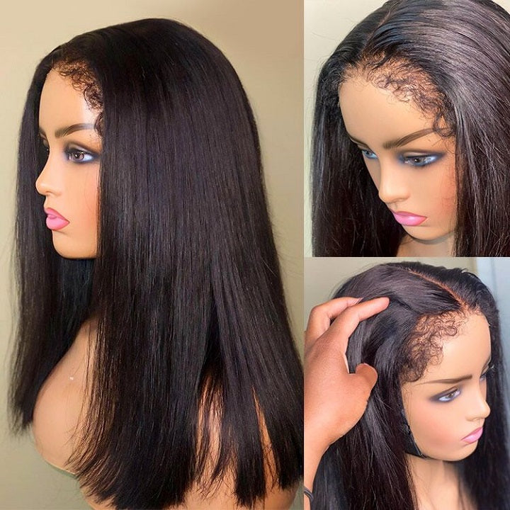 Flash Deal $159.99 20" 4C Edge Straight 13x4 Lace Frontal Human Hair Wig