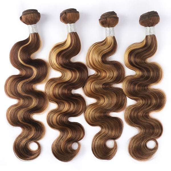 Highlight Body Wave Bundles Ombre Honey Blonde Hair 4 Bundles Virgin Human Hair - Healthier Me Beauty, LLC