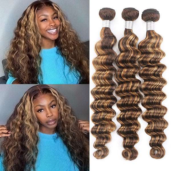 Honey Blonde Ombre Bundles Virgin Human Hair Loose Deep Wave Hair 3 Bundles - Healthier Me Beauty, LLC