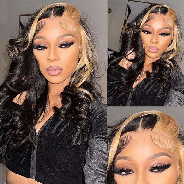 Black and Blonde Bundles with Closure Ombre Body Wave Hair with 4x4 Lace Closure - Healthier Me Beauty, LLC