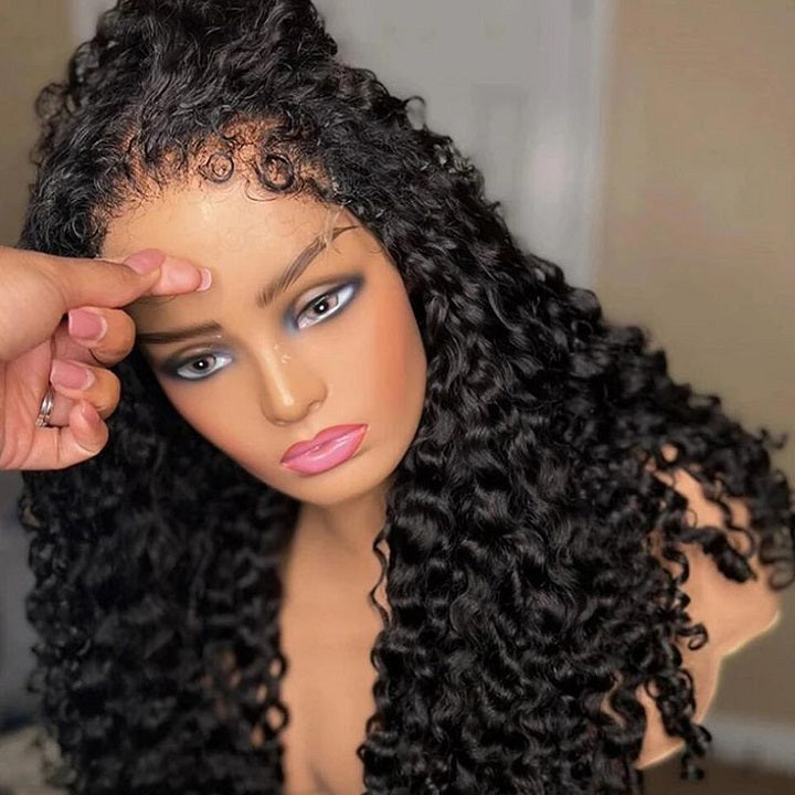 Flash Deal $99.99 14" 4C Edge Crystal Lace Glueless Curly 4x4 Lace Wig