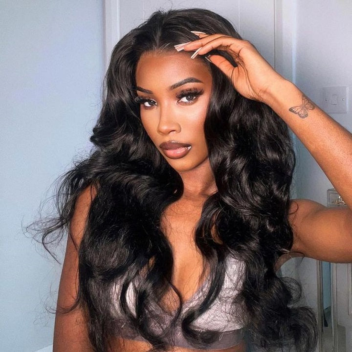 Pre Cut 9x6 Parting Max Lace Glueless Body Wave 13x4 Lace Front Human Hair Wigs