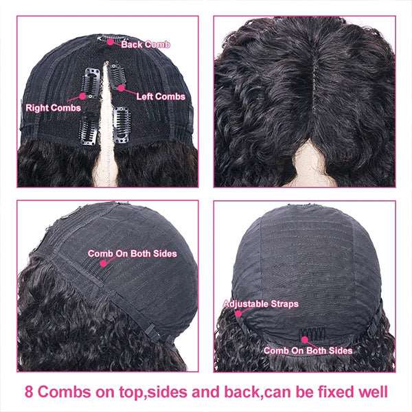 Kinky Straight V Part Wig No Lace Wigs Beginner Friendly Wigs - Healthier Me Beauty, LLC