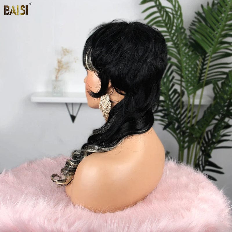 Ombre Blonde Mullet Glueless Wig