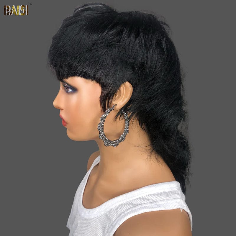 Short Mullet Glueless Wig