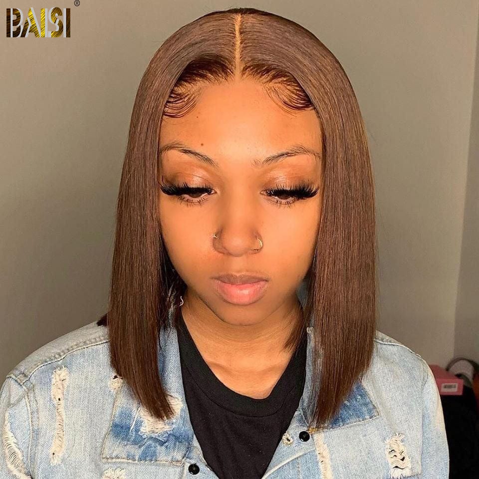 BAISI Brown Color Lace BoB Wig