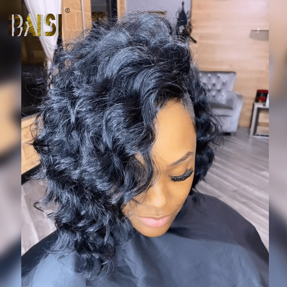BAISI Natural Wavy Lace BoB Wig