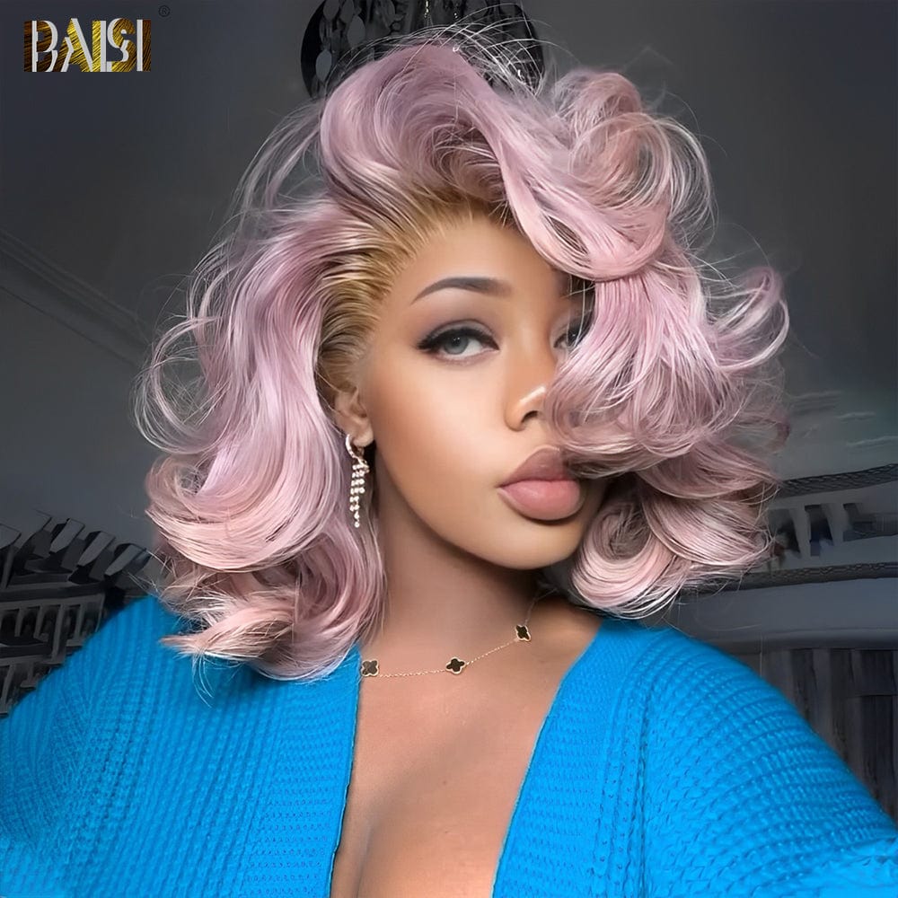 BAISI Sexy Ombre Pink Lace Wig