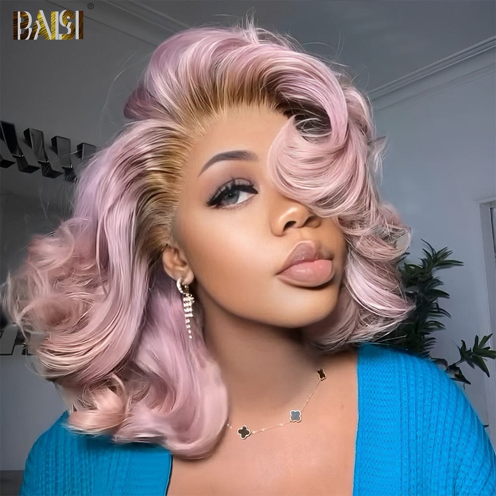 BAISI Sexy Ombre Pink Lace Wig