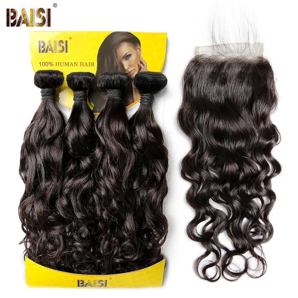 10A Virgin Water Wave,4 Bundles with Closure,50 Grams/Bundle
