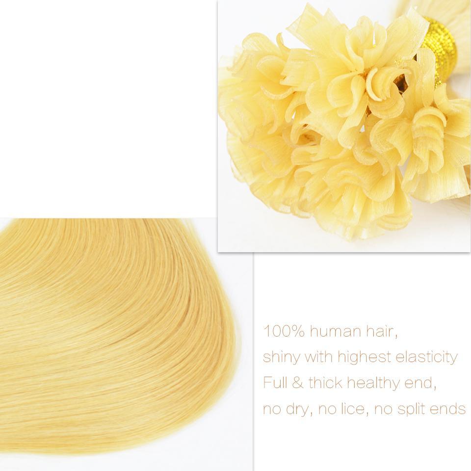BAISI Straight U-Tip Hair Color 1B/2#/4#/99J#/613#/27#/Grey#