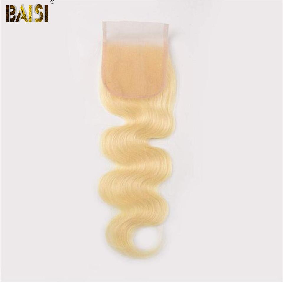 BAISI 10A Blonde #613 Body Wave Lace Closure 4x4