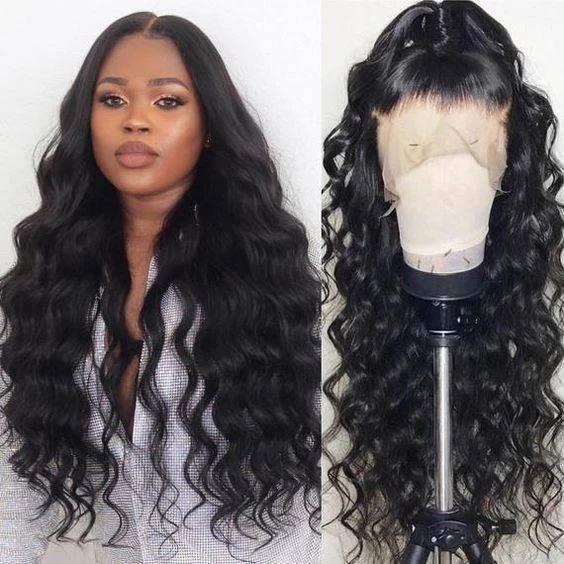 BAISI 12A Bleached Knots Natural Wave Wig Preplucked