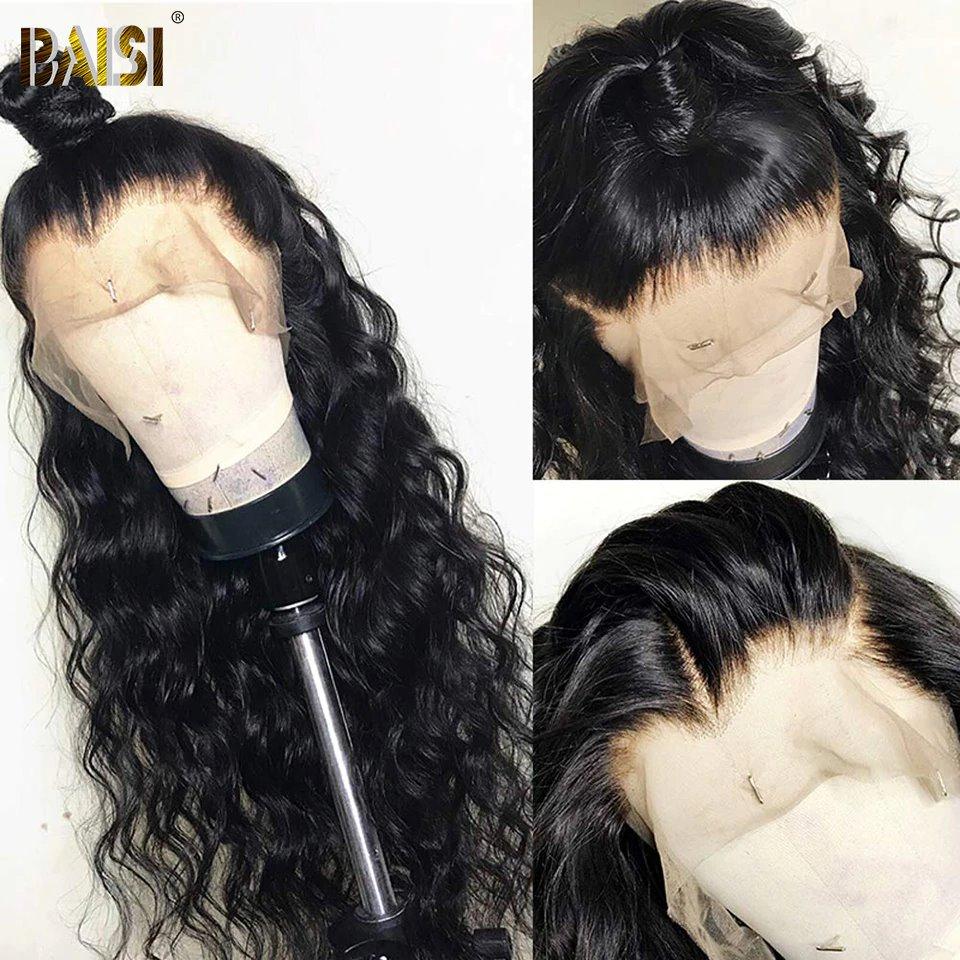 BAISI 12A Bleached Knots Natural Wave Wig Preplucked