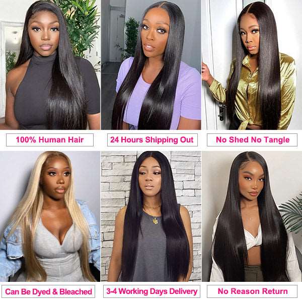 Bone Straight Hair Bundles Double Drawn Straight Hair Extension Brazilian Hair - Healthier Me Beauty, LLC
