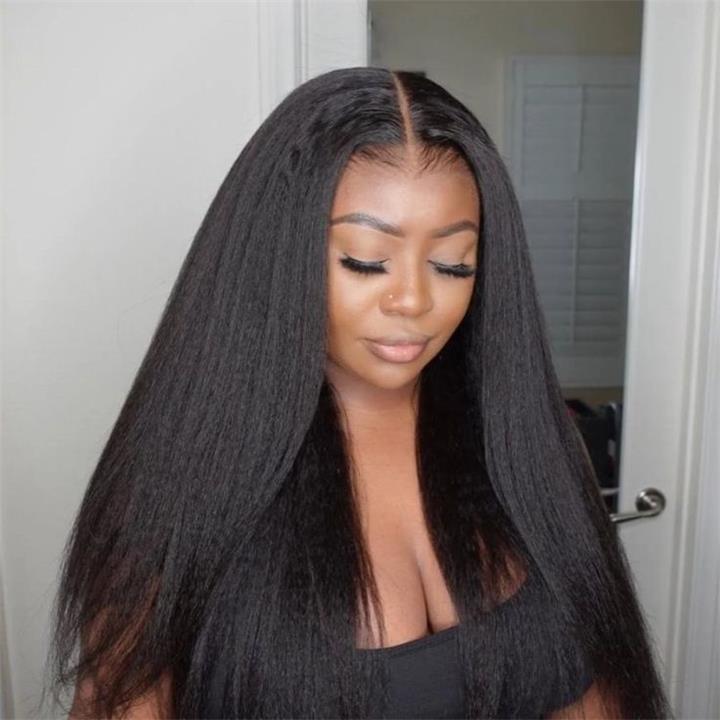 6x5 & 13x5 Pre-Cut Lace Kinky Straight Pre-Everything Wig Do Braids By Yourself Glueless Wig