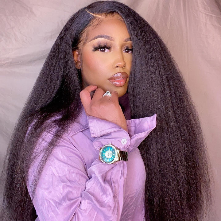 6x5 & 13x5 Pre-Cut Lace Kinky Straight Pre-Everything Wig Do Braids By Yourself Glueless Wig