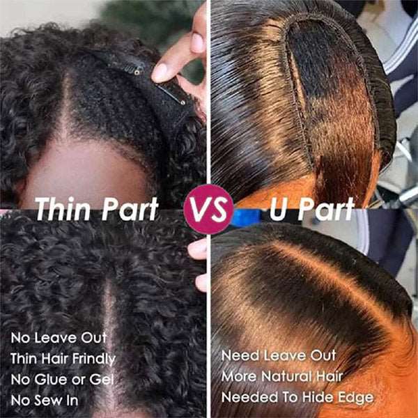 Kinky Straight V Part Wig No Lace Wigs Beginner Friendly Wigs - Healthier Me Beauty, LLC