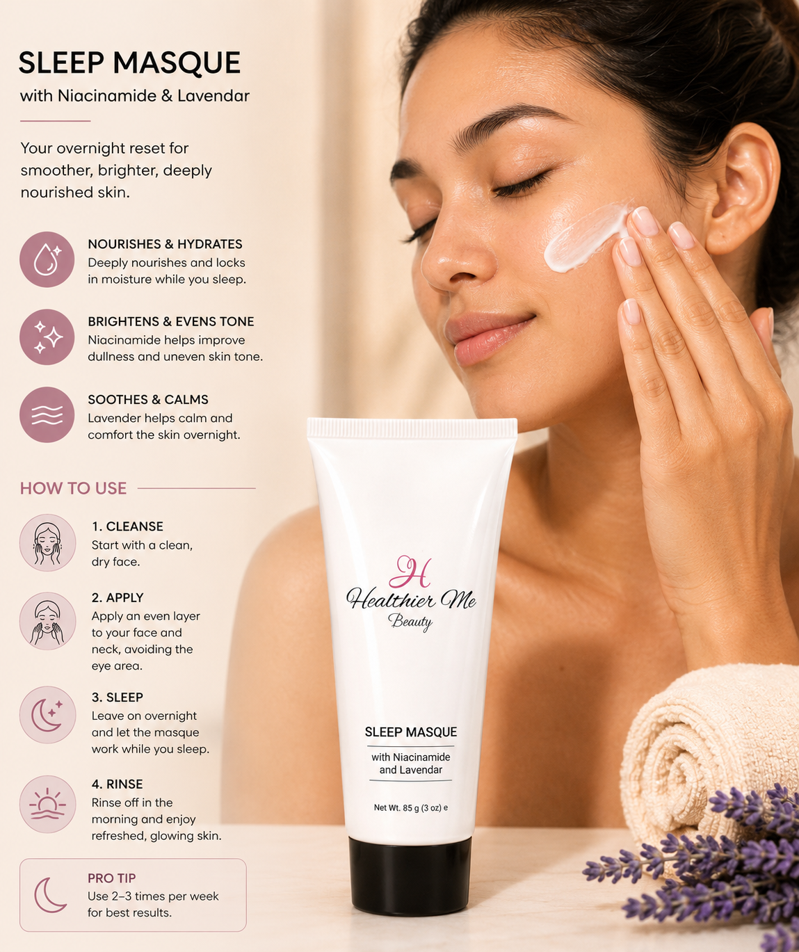 Overnight Sleep Face Mask – Hydrating Anti-Aging Night Masque