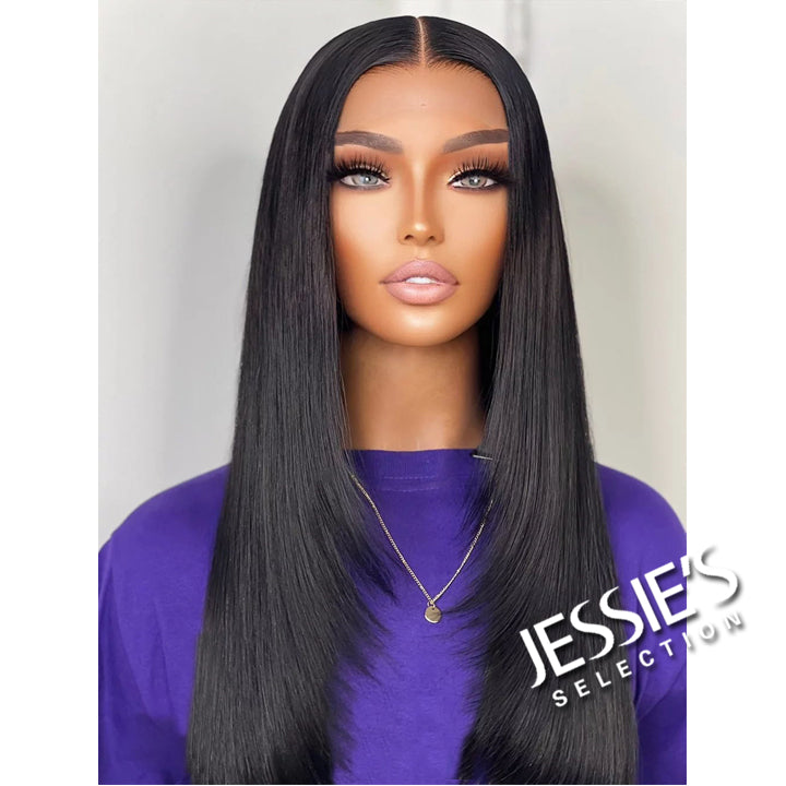 Viral Wigtokers @Sarabesnackin Recomend Crystal Lace 90's Layer Cut Wig Inner Buckle Cute Straight 13x5 Lace Front Butterfly Haircut Wig