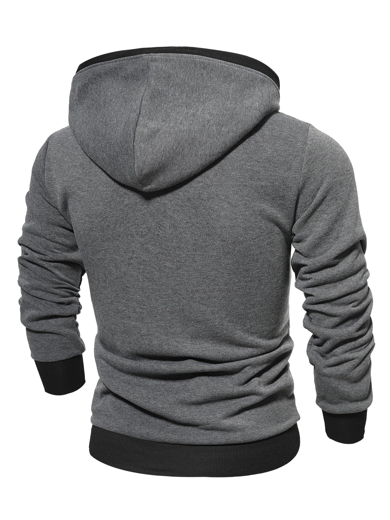 Manfinity Homme Men Patched Detail Kangaroo Pocket Drawstring Hoodie