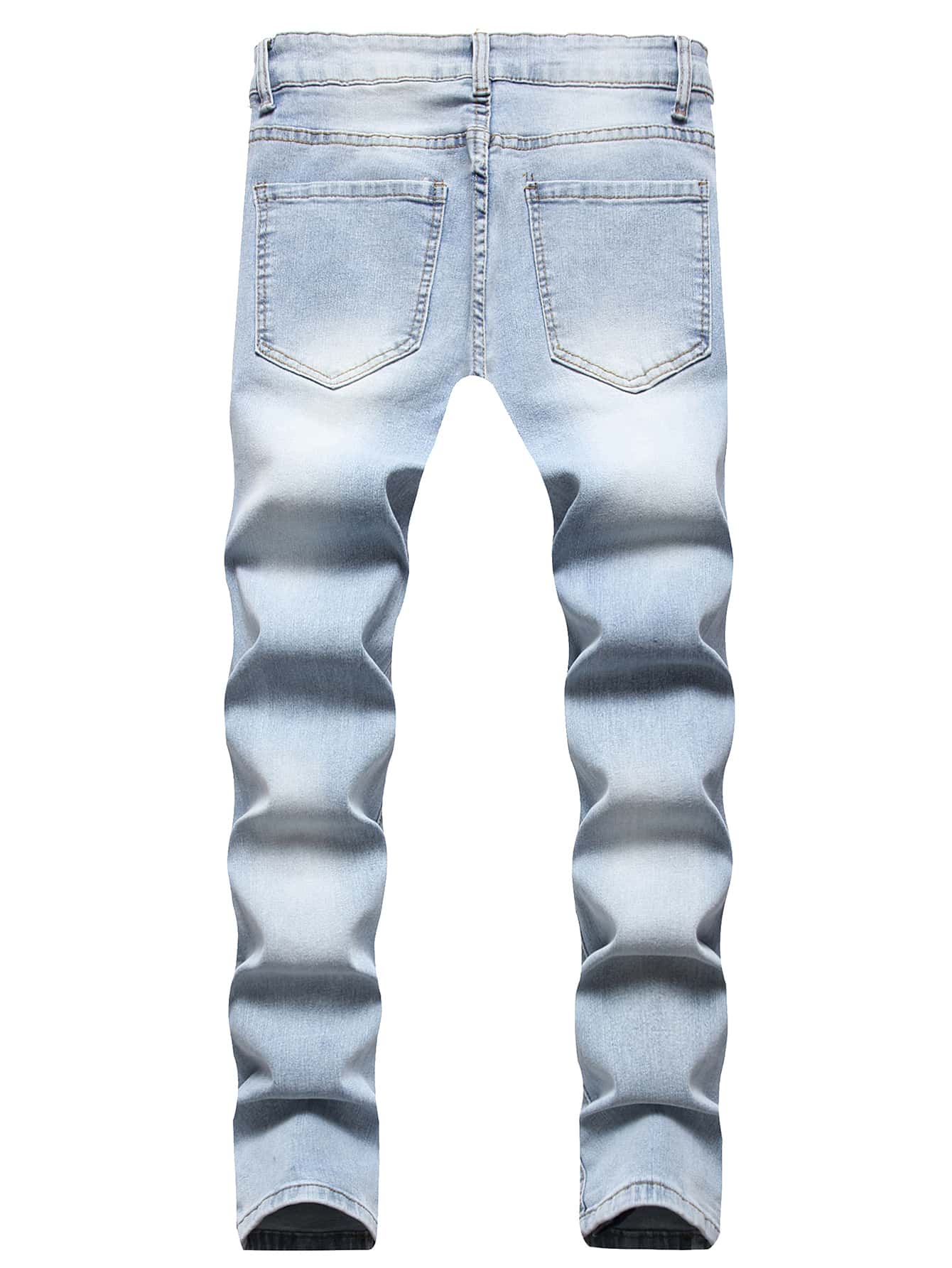 Manfinity LEGND Men Cotton Slant Pocket Ripped Jeans