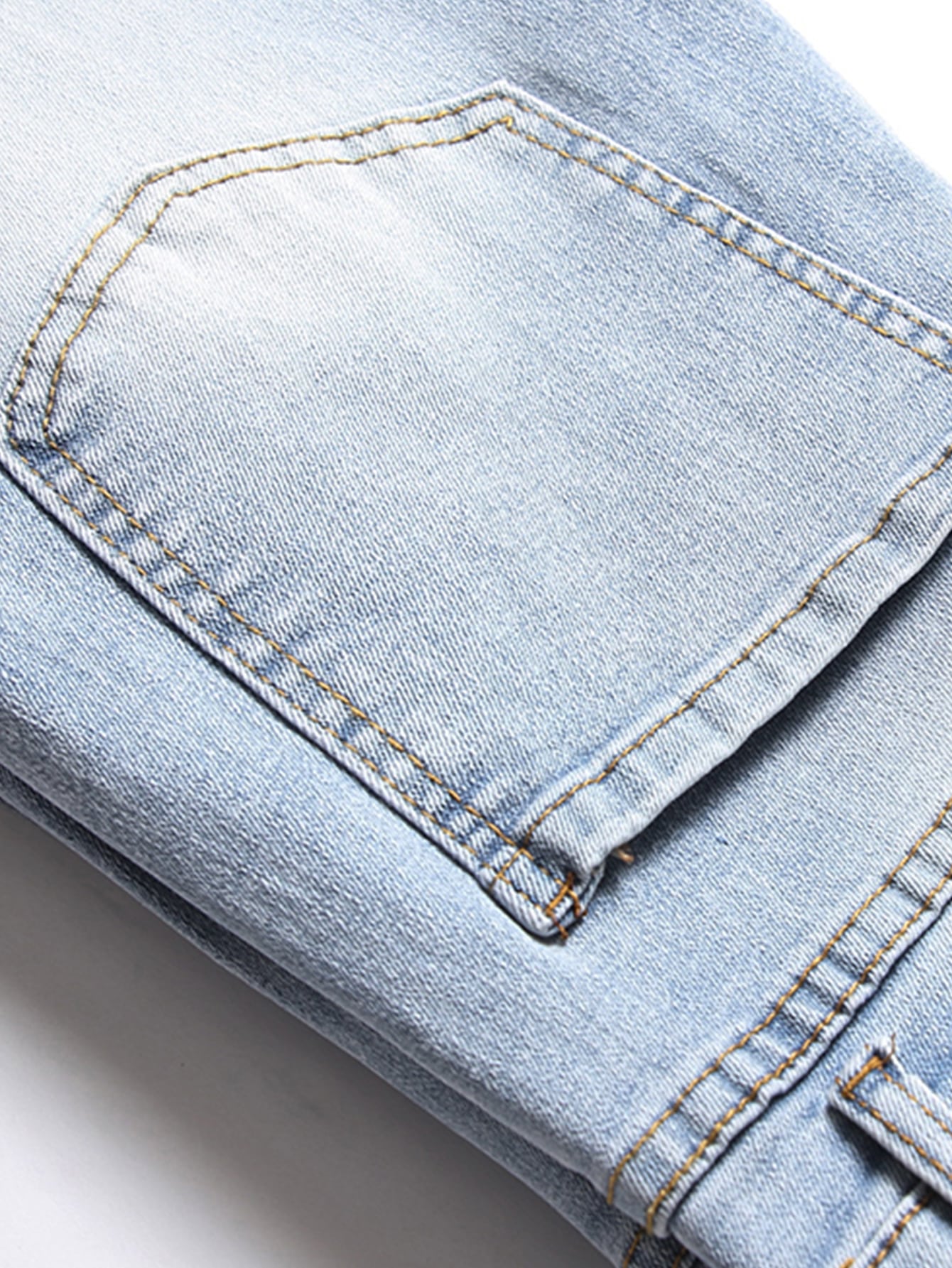 Manfinity LEGND Men Cotton Slant Pocket Ripped Jeans