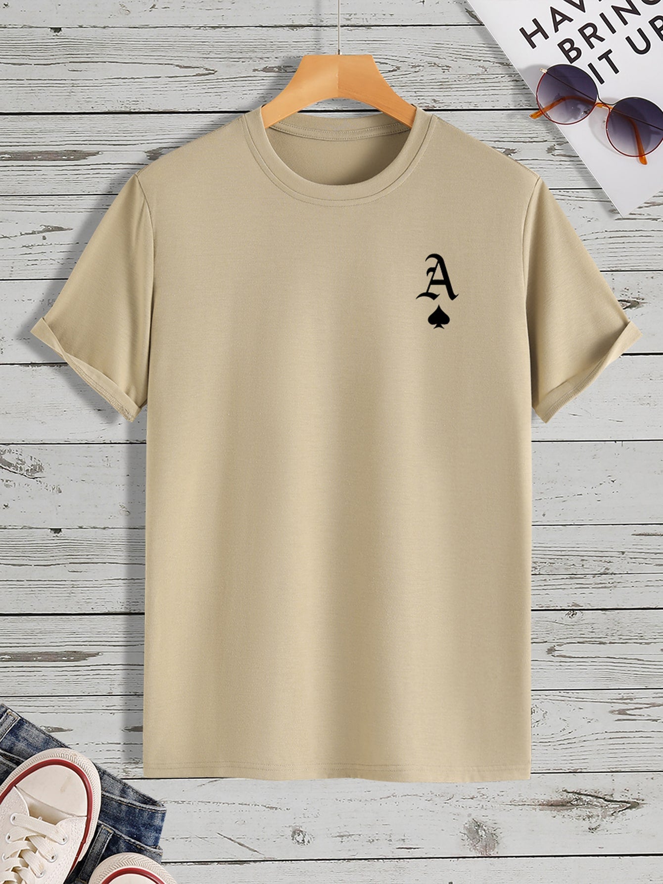 Manfinity Homme Men Playing Card Print Tee