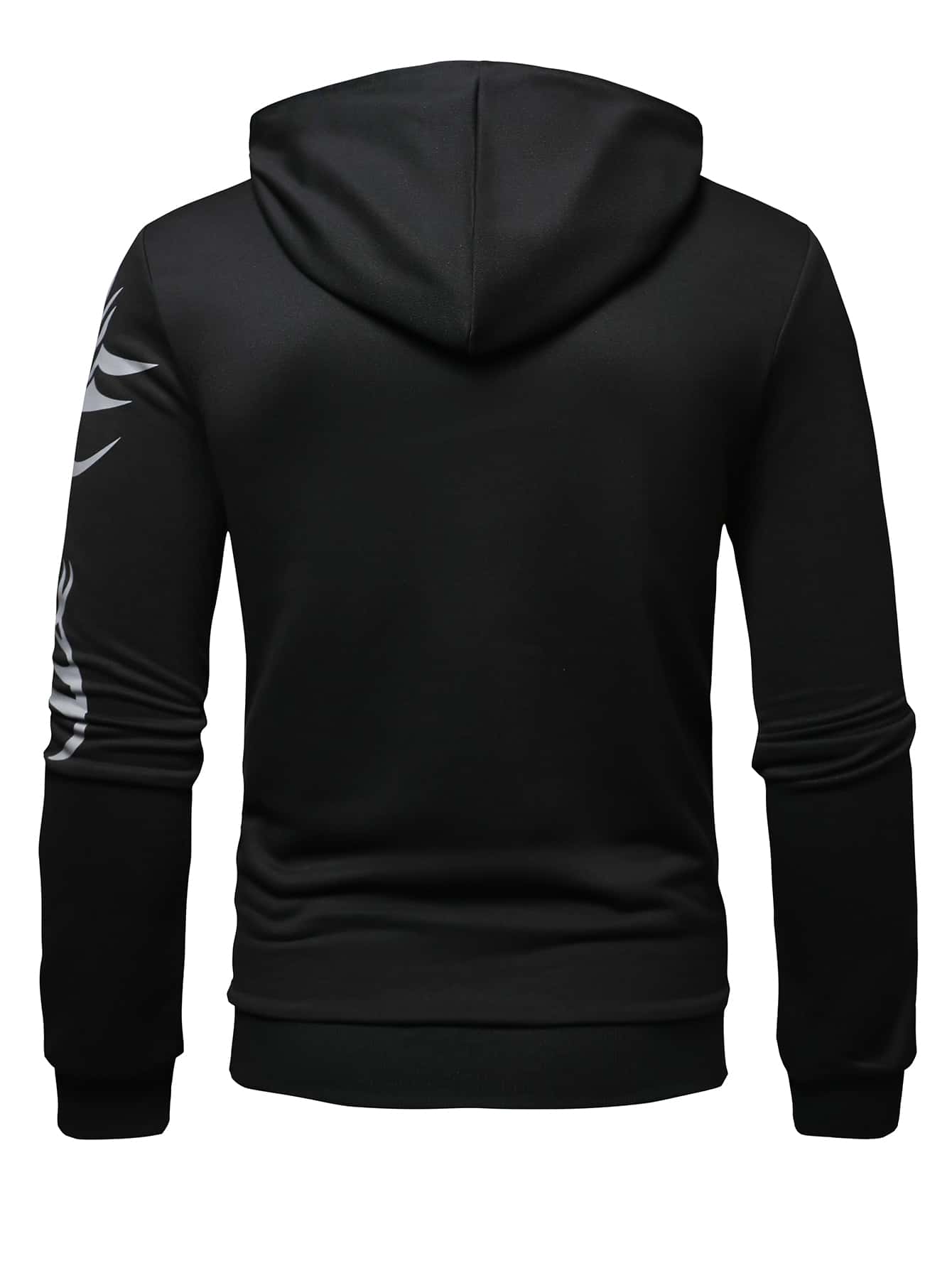 Manfinity LEGND Men Lion Print Kangaroo Pocket Drawstring Hoodie
