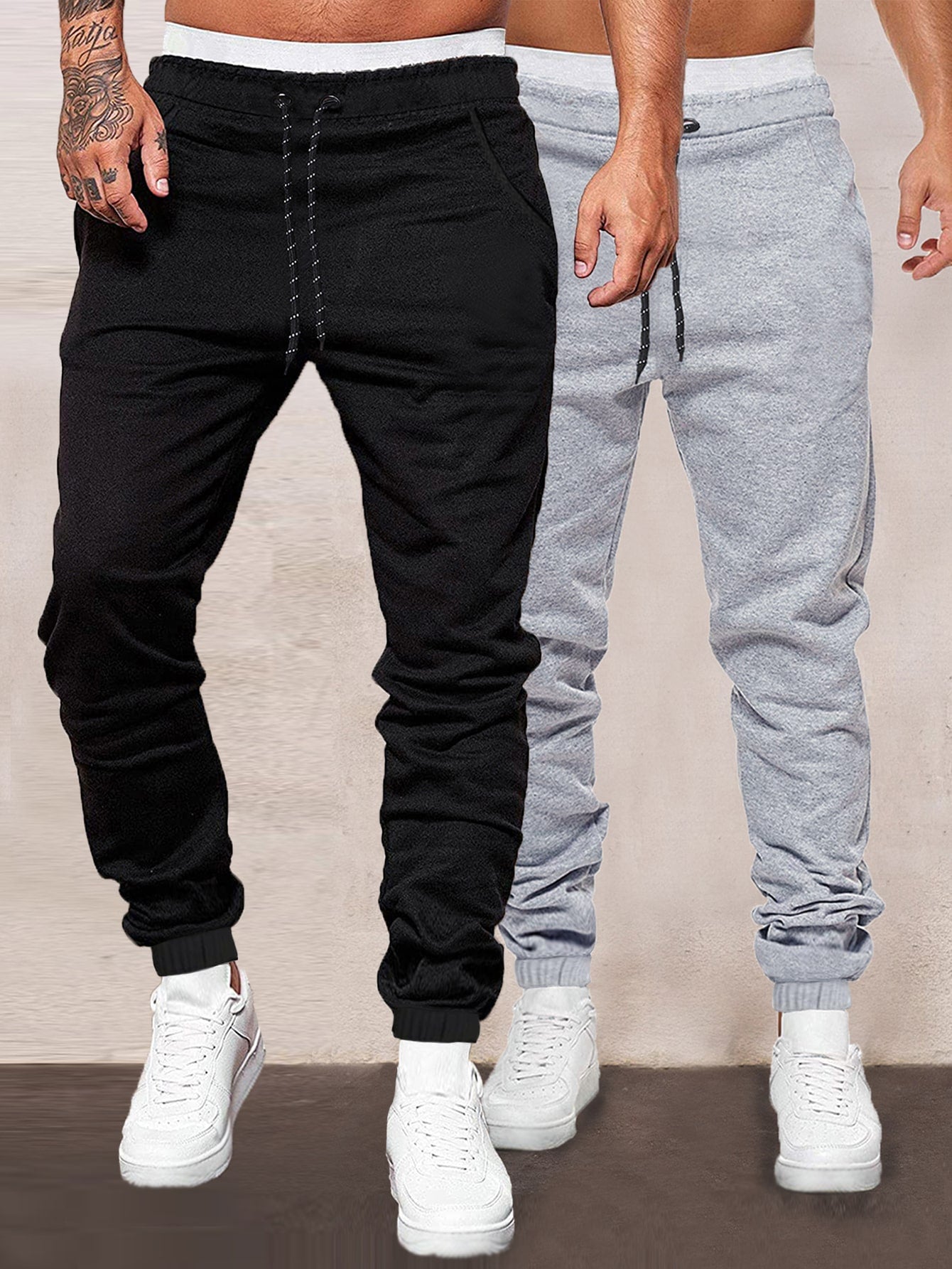 Manfinity Basics Men 2pack Drawstring Waist Sweatpants