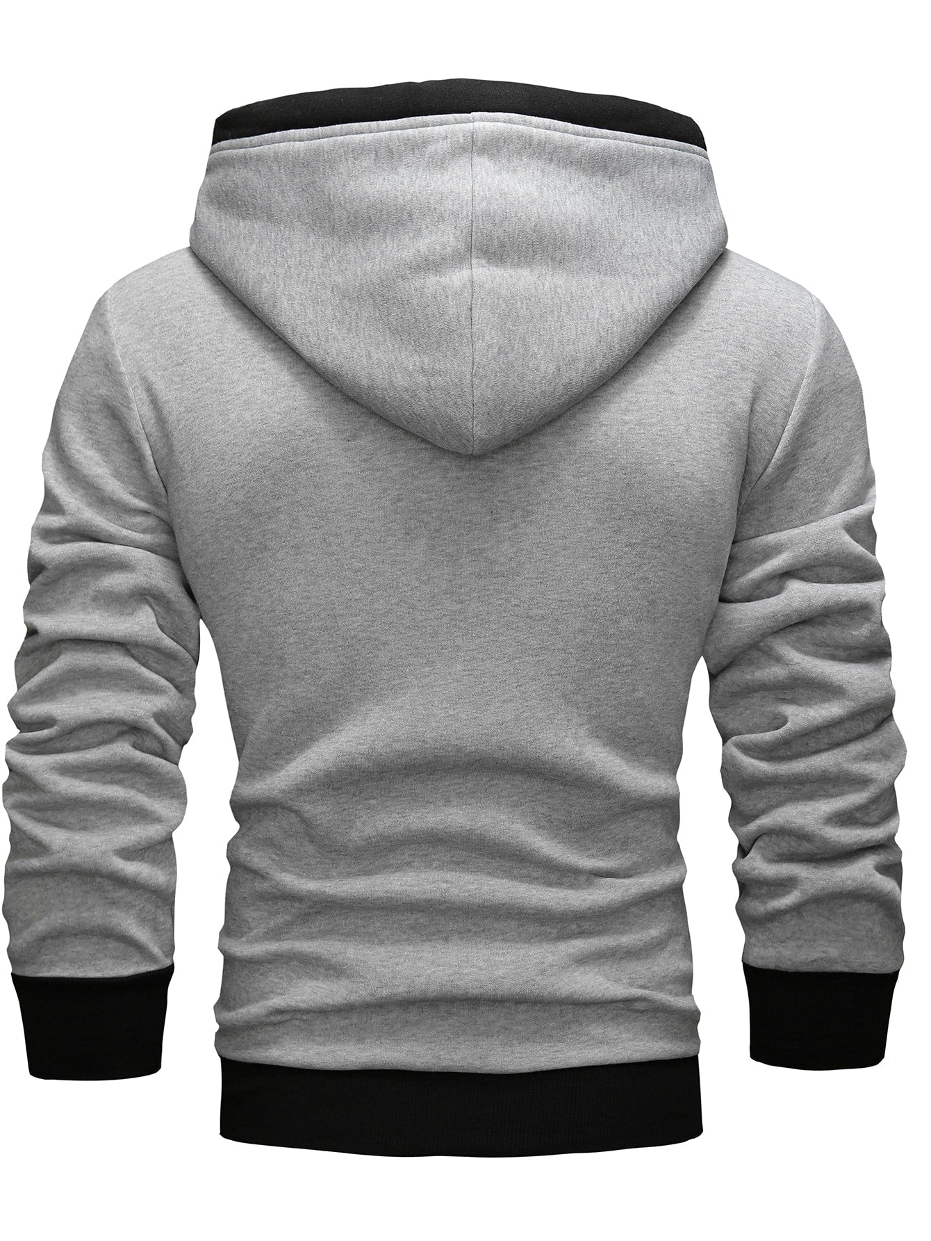 Manfinity Homme Men Patched Detail Kangaroo Pocket Drawstring Hoodie