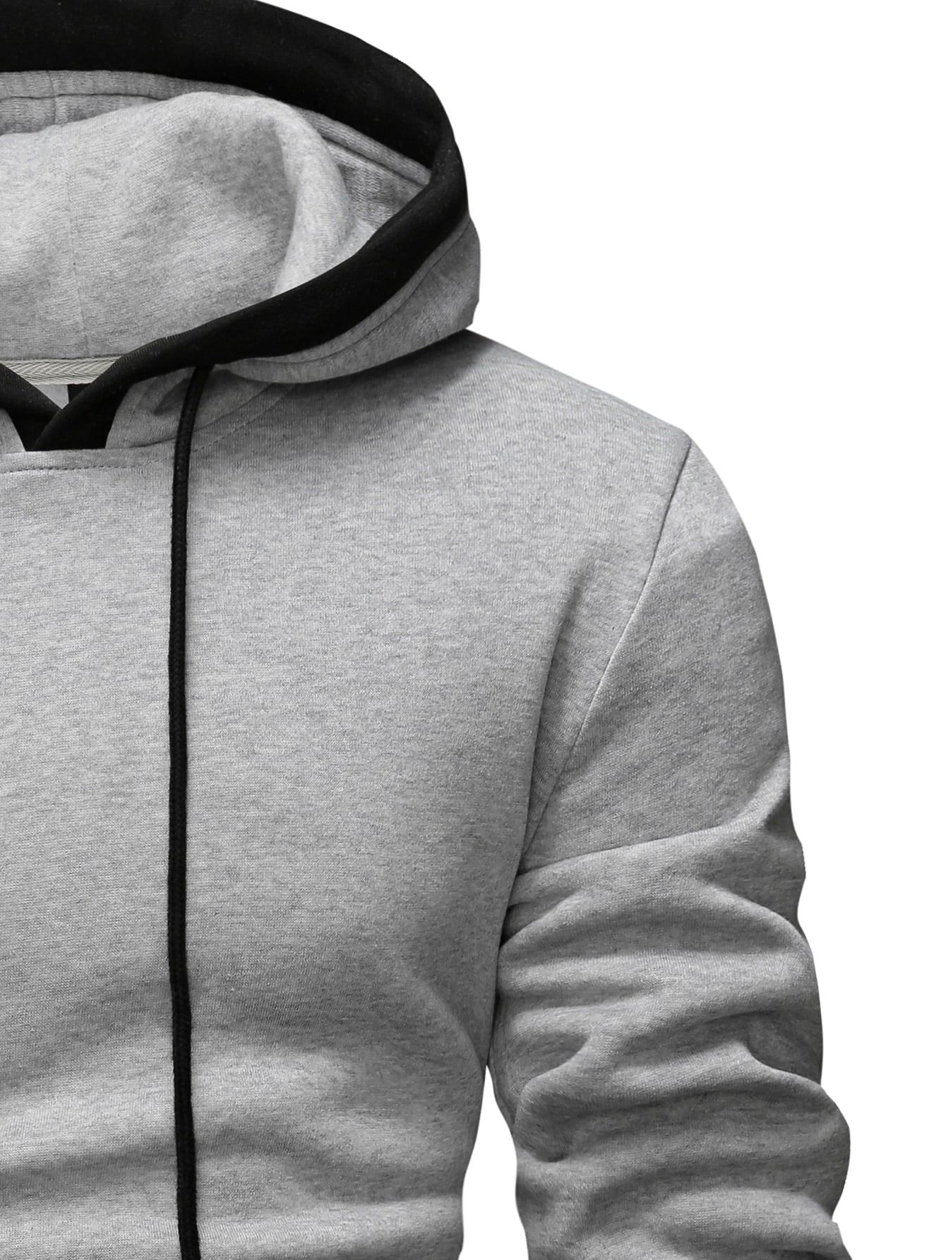 Manfinity Homme Men Patched Detail Kangaroo Pocket Drawstring Hoodie