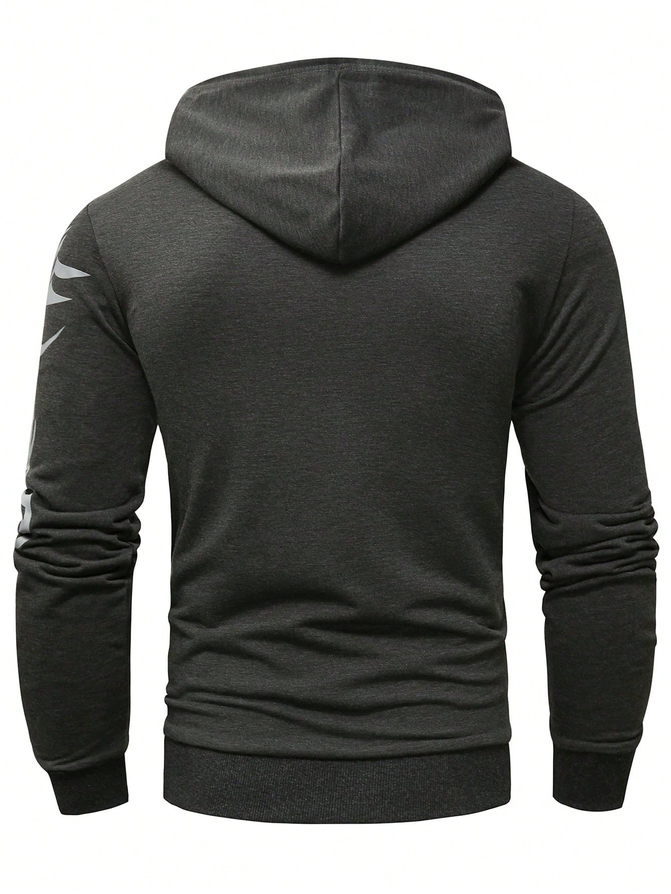 Manfinity LEGND Men Lion Print Kangaroo Pocket Drawstring Hoodie