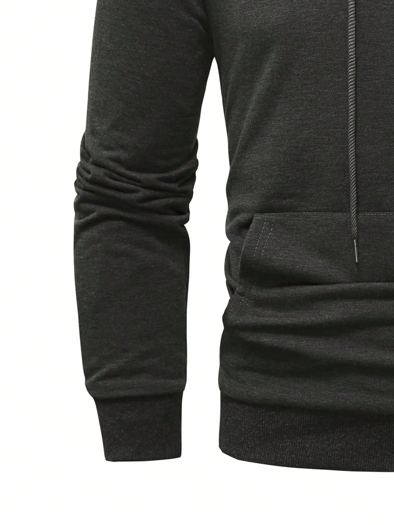 Manfinity LEGND Men Lion Print Kangaroo Pocket Drawstring Hoodie