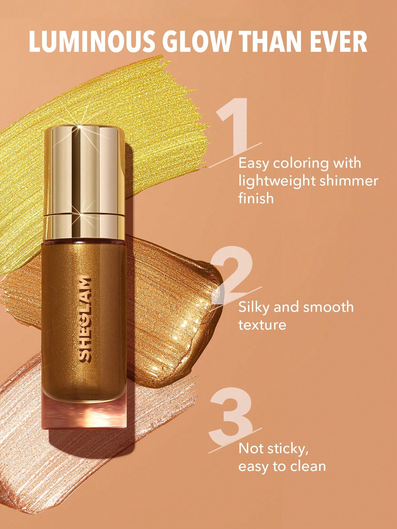 SHEGLAM Sunkissed Body Highlighter Eros Liquid Highlighter Liquid Shimmer Long Wear Brightening Glow Body Highlighter