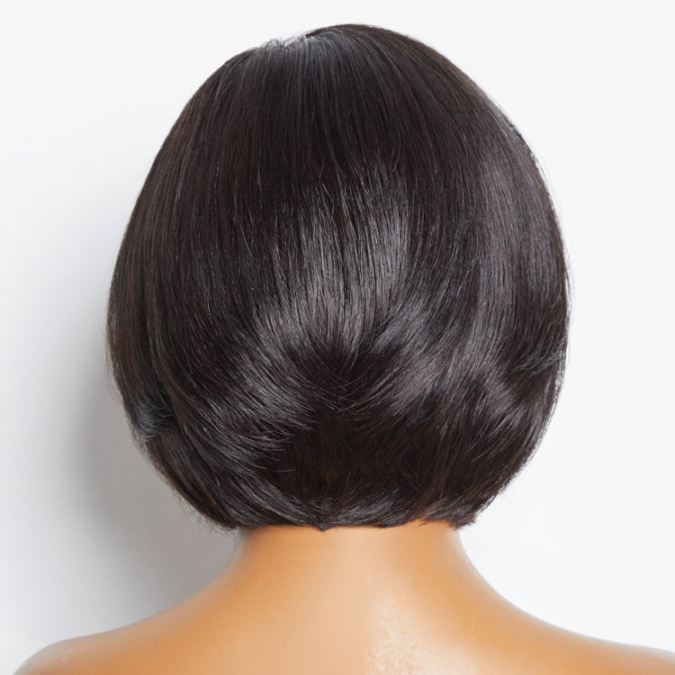 VIP Discount | Mature Boss Pixie Cut with Swept Bangs Glueless Minimalist HD Lace Bob Wig